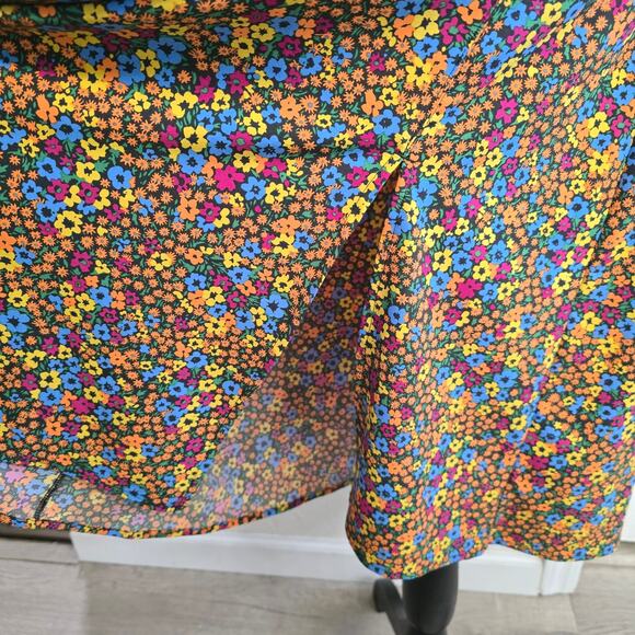 Toad&Co Sunkissed  Floral Midi Dress Sz M Square Neck Boho Sustainable Casual - Picture 5 of 9